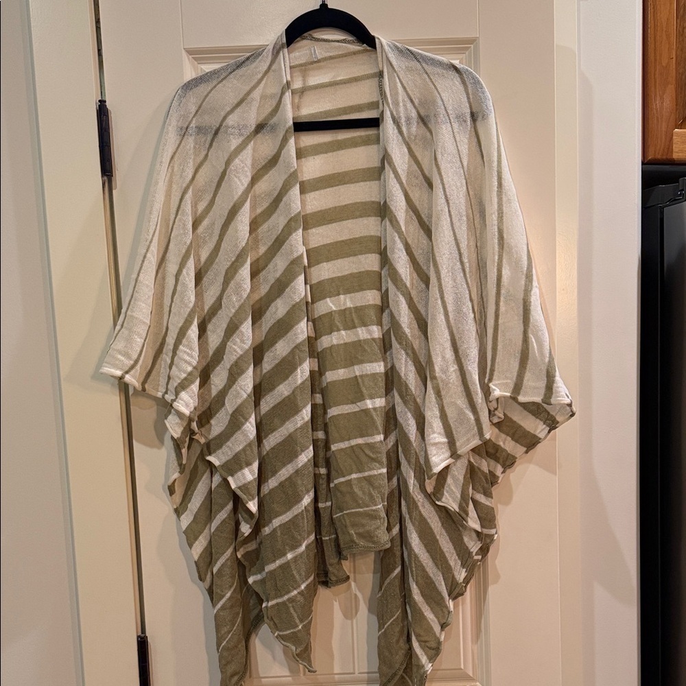 Striped Green and White Shawl